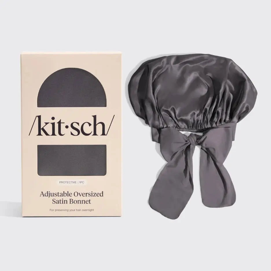KITSCH Säädettävä Satin Bonnet- Charcoal KITSCH