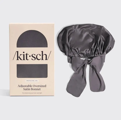 KITSCH Säädettävä Satin Bonnet- Charcoal KITSCH